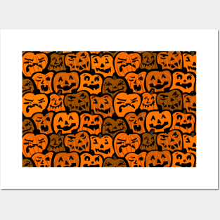 Crowded Pumpkins Halloween Posters and Art
